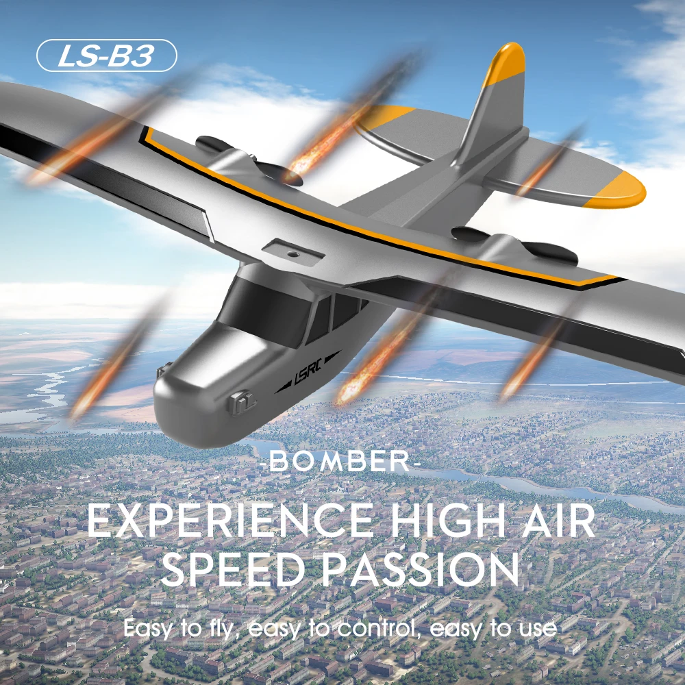 LSRC-B3 2CH RC Glider Toy Foam Material Outdoor Remote Control Airplane ... - $44.48+