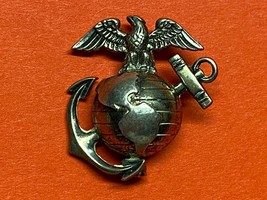 USMC, P1937, EAGLE GLOBE AND ANCHOR, EGA, COLLAR DEVICE, STERLING, H&amp;H, ... - £26.32 GBP