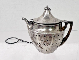 Webster Company Sterling Silver Teapot Shaped Loose Leaf Tea Ball w Fing... - $64.35