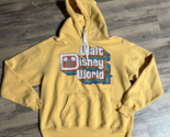 Walt Disney World Hoodie Adult Medium Yellow Retro Logo Pullover Sweatsh... - $19.34