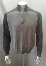 Calvin Klein Gray Mock 1/4 Zip Cotton Long Sleeve Men&#39;s Sweater Size XL - €6,92 EUR