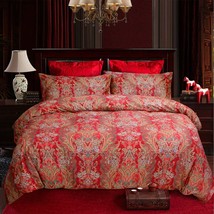 Bohemian Queen 3 Pcs.Damask Paisley Pattern Baroque Duvet Cover Sets Made Of - £87.77 GBP