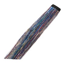 5 Pcs Colorful Glitter Tinsel Hair Extensions Clip-In Party Shiny Hair Extension - £7.98 GBP