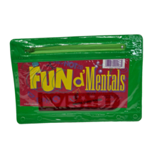 VINTAGE FUN D&#39;MENTALS GREEN 3 RING BINDER SCHOOL SUPPLY CARRY CASE W RUL... - $8.55