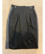 H&amp;M Womens Sz 4 Gray Black Back Zip Lined Pencil Skirt Business Office M... - £11.14 GBP