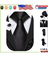 Versatile Silk Necktie Set - Extra Long Tie, Handkerchief &amp; Cufflinks In... - $47.54 CAD