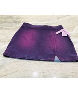 Women Violet Mid Rose Notch Front Seem less Denim Mini Skirt Size 10.Shi... - $537.69 MXN