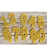 Set of 10 Beeswax Birthday Number Candles – Handmade, Non-Toxic, Hand poured - $25.00