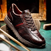 Brescia Snake and Classic Calfskin Fashion Sneaker Brown image 7