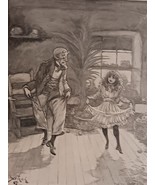 The Dancing Master - Original Victorian Print 1890 of Child&#39;s Dancing Le... - £78.10 GBP