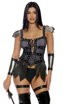 Sexy Forplay Warrior Queen 4pc Gladiator Black Costume 553124 - $78.99