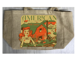 AMERICAN HOMEGROWN HAIR BURLAP TOTE BAG marijuana pot leaf   #916 MIDWEST - $18.95