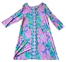 Lilly Pulitzer Ophelia Swing Dress Womens L It Was All A Dream Pink Bamb... - $48.00