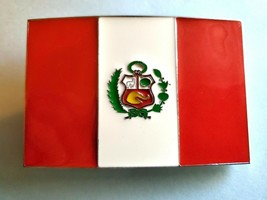 Peru Flag Epoxy Buckle . New! - £7.36 GBP