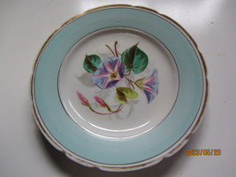 VINTAGE HAND PAINTED MORNING GLORY FLORAL DESIGN DESSERT PLATE 7-1/8&quot; AC... - £7.96 GBP