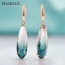 MAIKALE New Fashion Long Earrings For women Party Jewelry Rose Gold Big Water Dr - £14.27 GBP