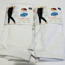 Womens XXXL 22 Fruit Of The Loom Waffle Pant White Thermals Pants  (2 Pack) - £18.98 GBP