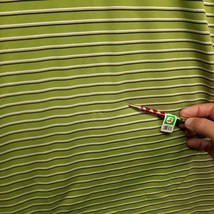 Under Armour Polo Shirt Men Large Green Striped Short Sleeve Logo Golf Wear - $16.67