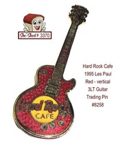 Hard Rock Cafe 1995 Les Paul Red  vertical 3LT Guitar 8258 Trading Pin - £10.17 GBP