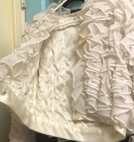 Primary image for Edith Head Vintage Movie Costum Bed Jacket Ruffled Lace Carmen Miranda Style