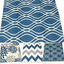 Canvas Pillow Covers Geometric Print Blue Gray Boho Waves Chevron Floral - £14.65 GBP