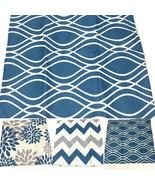 Canvas Pillow Covers Geometric Print Blue Gray Boho Waves Chevron Floral - £14.78 GBP