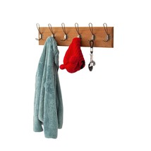 Coral Flower Wall Mounted Rack With Shelf-Rustic Wooden 6 Coat Hanger Ra... - £50.35 GBP