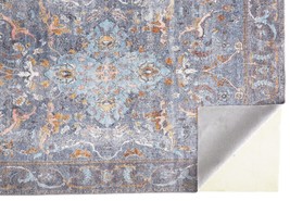2&#39; X 3&#39; Blue Gray And Orange Floral Area Rug - $1,068.39 MXN