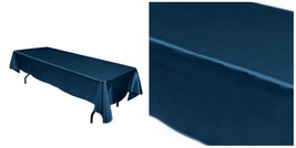 Kitchen Linens and Textile - Tablecloth Satin 45x54 inch - Navy Blue - P01 - £46.88 GBP