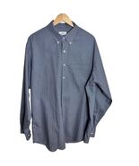 Brooks Brothers 346 Mens Button Down Shirt Long Sleeve Blue Checkered 17... - $18.00
