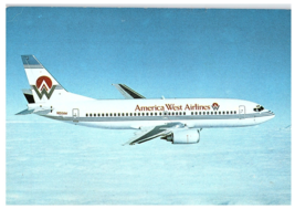 America West Airlines Boeing 737 300 Airplane Postcard - £7.77 GBP