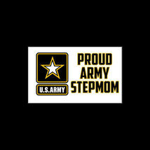 Proud Army Stepmom - 3&quot; tall x 5&quot; wide - Bumper Sticker - Decal - Peel and Stick - £2.33 GBP