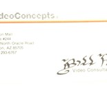 Video Concepts Electronics Vintage Business Card Tucson Arizona bc9 - £3.93 GBP
