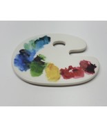 FISHS EDDY Artist Palette Painters Palette COASTER Glazed Ceramic 4.5&quot; x... - £17.07 GBP
