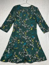 BANANA REPUBLIC Floral Fit Flare Chiffon Dress WMN Sz 8 Office Work - £30.54 GBP