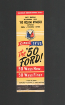 1950 Ford Erdman Motor Co Sales Service Chicago IL Matchbook Cover - £5.08 GBP