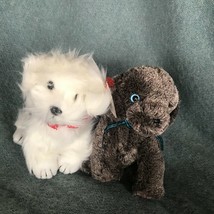 TY Plush Gray w Blue Eyes FRISBEE &amp; Black &amp; White HOBO Puppy Dog Stuffed Animals - £10.27 GBP