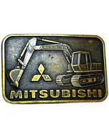 Vintage Mitsubishi Excavator Belt Buckle Metal Construction Equipment US... - $19.60