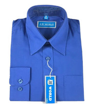 J.B World Boys Royal Blue Dress Shirt Long Sleeves One Pocket Sizes4 - 6 - $14.99