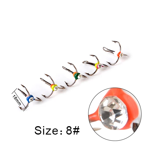 FTK Winter Ice Fishing Triple Fishing Hook Set Size 6#/8#/10#12# High Carbon Ste - $33.41