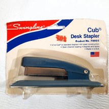 NEW Vintage Swingline Cub Desk Stapler BLUE 78805 mini MADE USA metal steel - £33.86 GBP