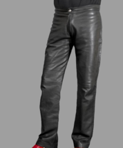 Stylish Black Cargo Genuine Track  Leather Lambskin High Quality Wear Pants Men - £83.58 GBP+