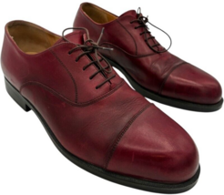 Business Softwear Burgundy Leather Oxford Cap Toe Shoes Made in Italy Si... - $26.68