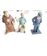 3 FIGURES -  CONDUCTOR / MONK / SITTING MAN EATING - GOOD - M46 - $112.73 MXN