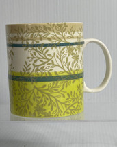 Starbucks Large Coffee Mugs Zen Leaves Floral Green 14oz Ceramic 2008  - £11.83 GBP