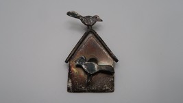 Vintage Anne Harvey Sterling Silver Bird House Brooch 4.8cm - £45.89 GBP