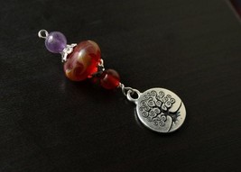 Carnelian and Amethyst Womb World Spiral Tree of Life or Hamsa Blessingway bead  - £12.84 GBP