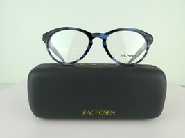 Zac Posen Evelyn (BL) Blue Grey Striped 50 x 19 143 mm Designer Eyeglass Frames - £38.14 GBP