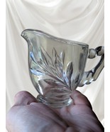 Vintage Indiana Glass Willow Clear Leaf Pressed Glass Creamer Pitcher 3.... - $13.03 CAD