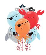 Ahoy Pirate Latex Printed Balloon Kit with Adhesive Add Ons Birthday Par... - $109.14 MXN